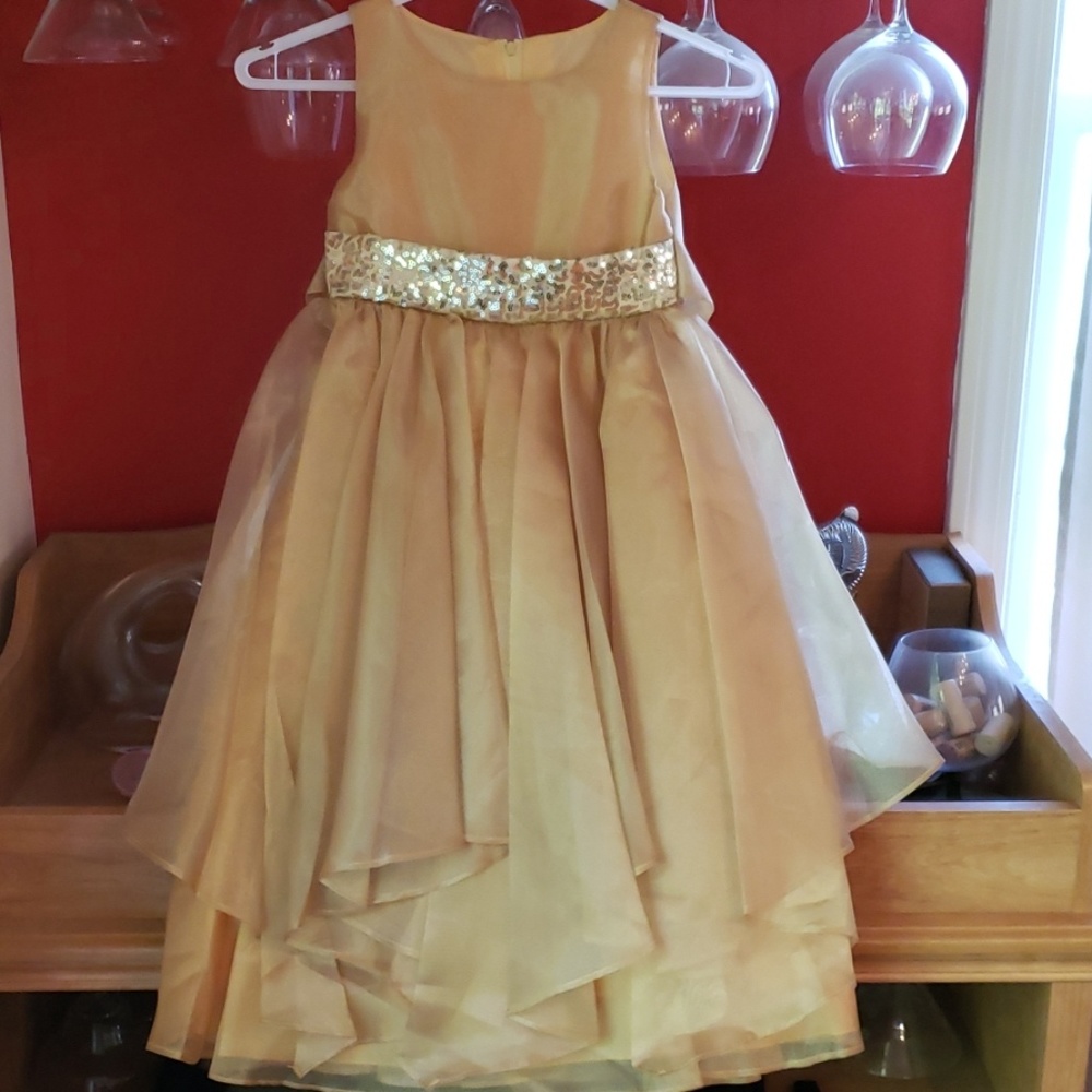 Gold flower girl dress